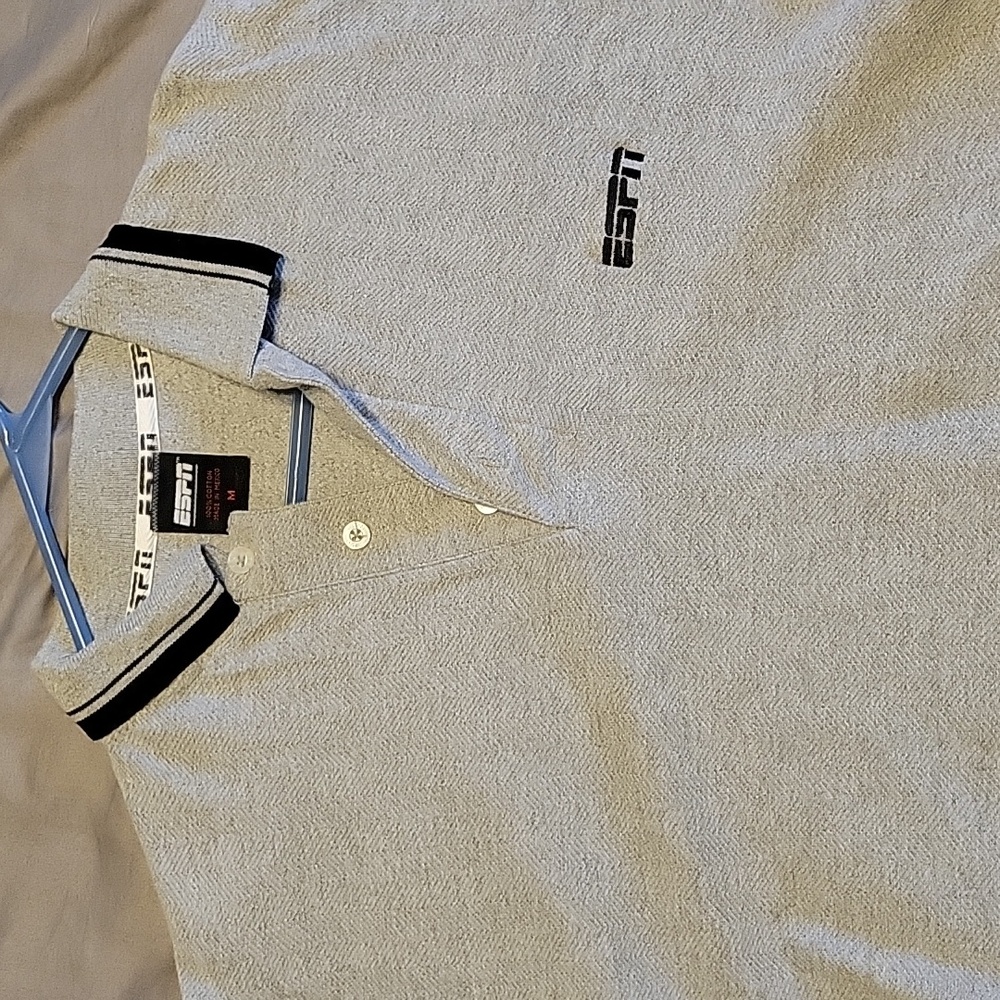 ESPN Mens grey polo LIKE NEW size M